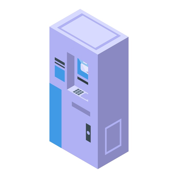 Cash atm icon isometric vector Bank card Money payment