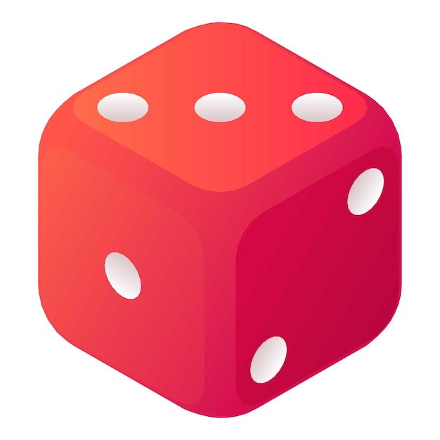 Casino dice icon Isometric of casino dice vector icon for web design isolated on white background