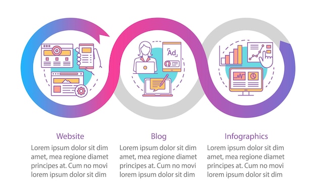 Channels for SEO vector infographic template