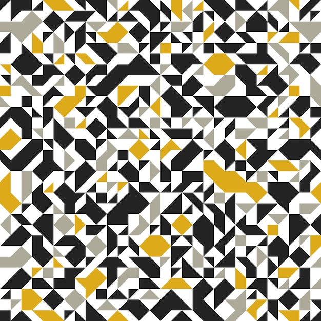 Chaotic abstract mosaic vector seamless background, geometric tiling pattern, interior design element or wallpaper, wrapping paper or web design.
