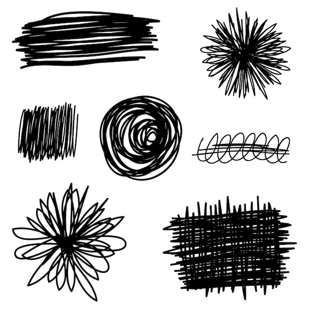 Chaotic hand drawn scribble sketch circle object with start and end isolated on white background