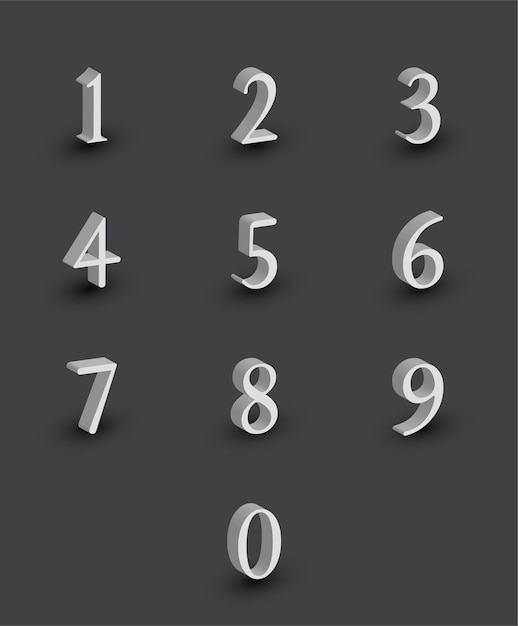 Character English ABC 3D number