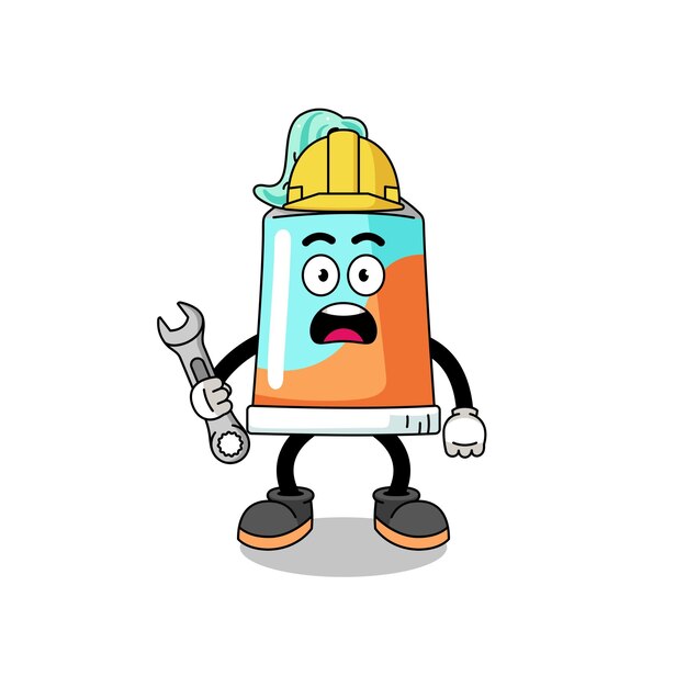 Character Illustration of toothpaste with 404 error