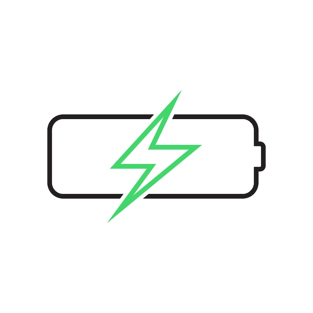Charging Battery Icon with Lightning Bolt