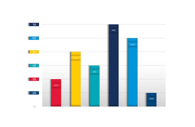 Chart graph scheme Simply color editable Infographics element Vector