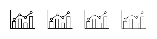 Chart icon linear logo isolated