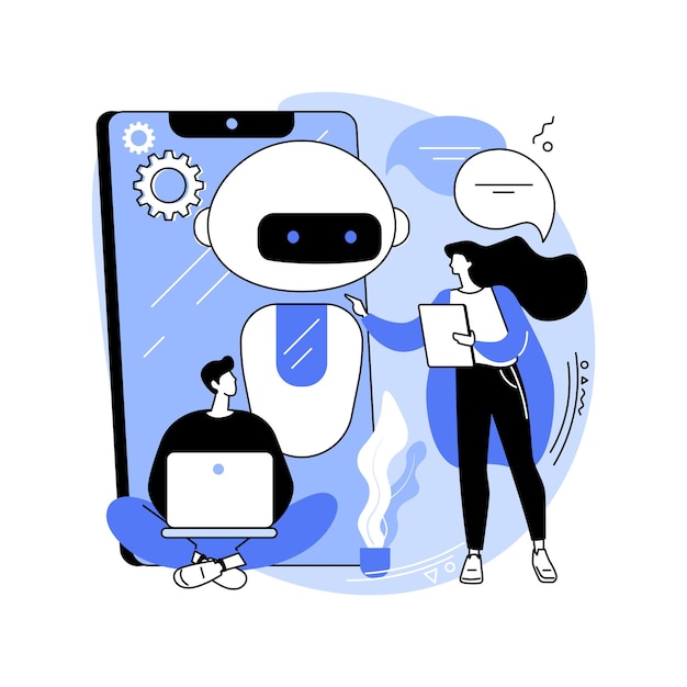 Chatbot app development abstract concept vector illustration