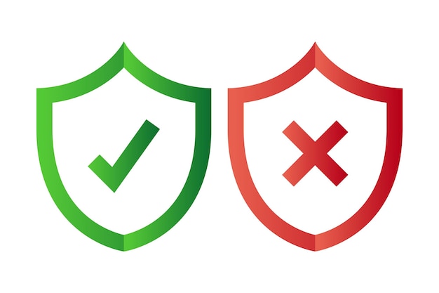Check Mark And Cross Outline Shield Gradient