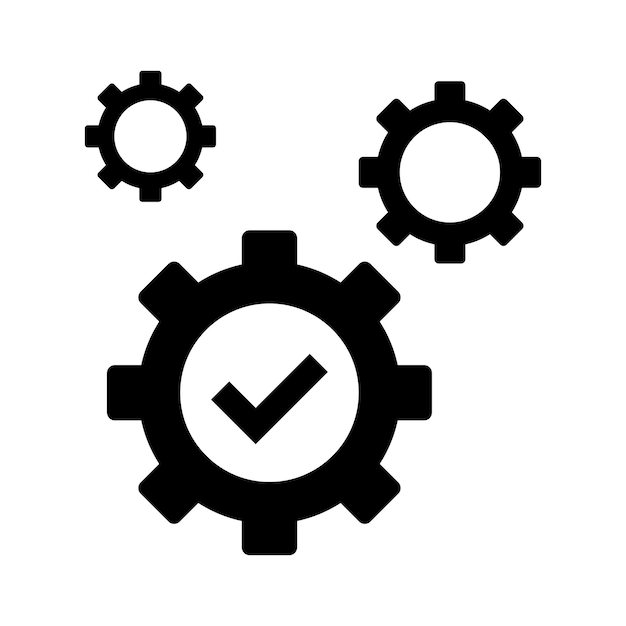 Check Mark Gears Glyph Style