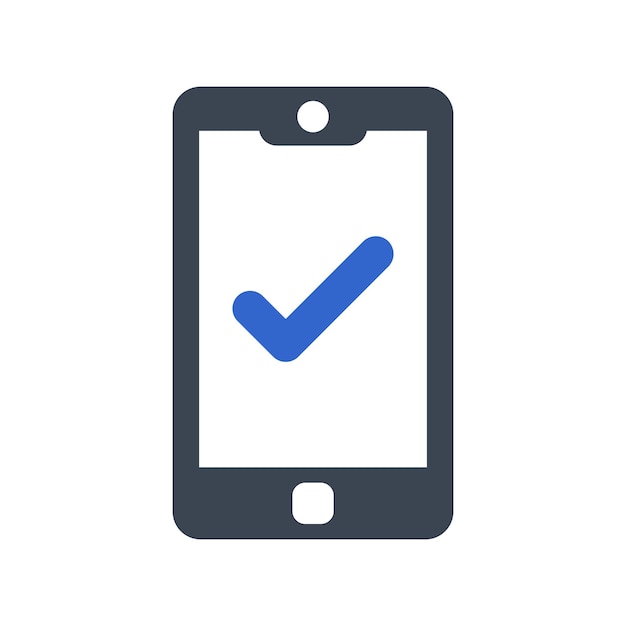 Check mark on mobile icon