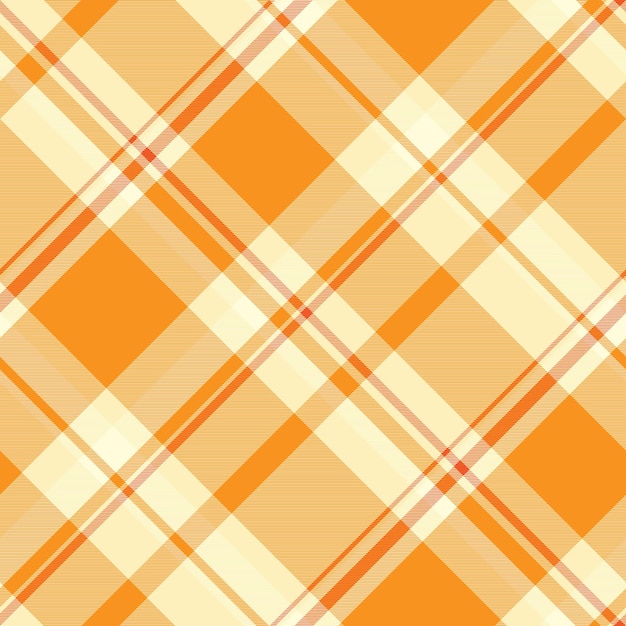 Check pattern background of textile fabric vector with a texture seamless plaid tartan in orange and light colors