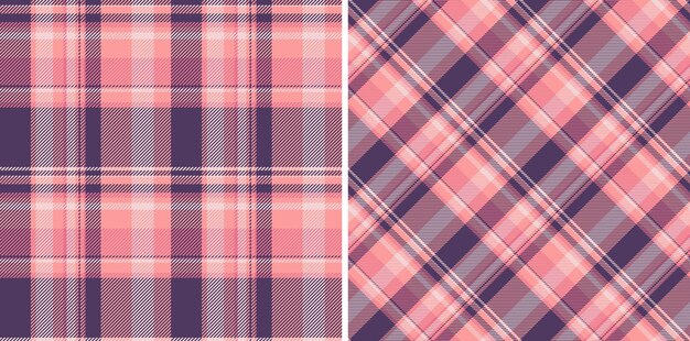 Check seamless plaid of vector textile fabric with a background tartan pattern texture set in skin colors
