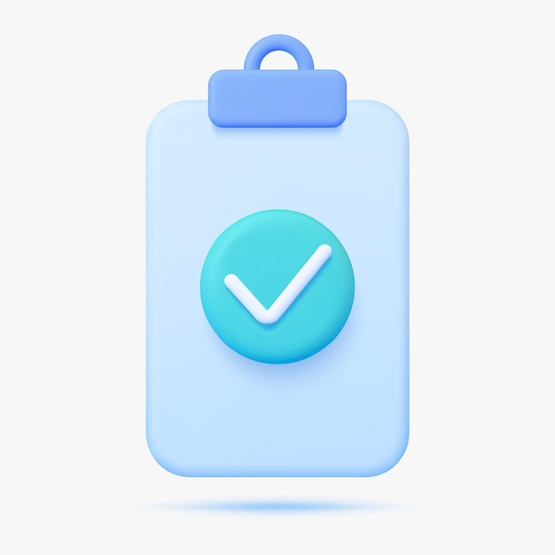 checklist with approve sign 3d vector illustration