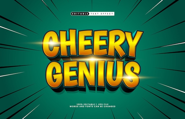 cheery genius editable text effect with a nice and smile text style