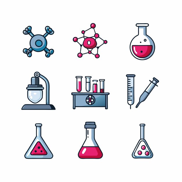 Chemistry Icons vector graphics illustration EPS source file format lossless scaling icon design