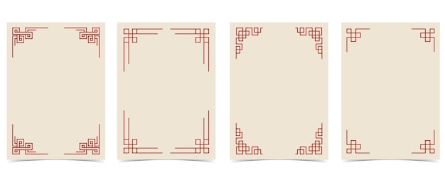 chinese new year background with framebordereditable vector illustration for postcarda4 size