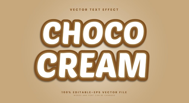 choco cream 3d editable text effect template suitable for food promotion