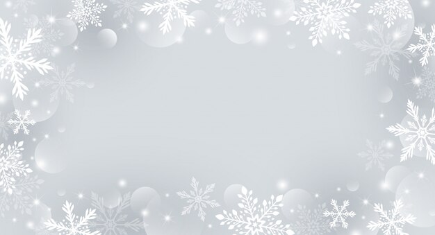 Christmas background design of snowflake and bokeh with light effect
