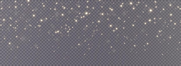 Christmas background. Powder dust light PNG. Magic shining gold dust. Fantastic shimmer effect.