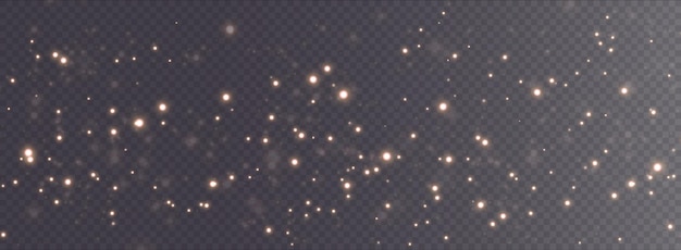 Christmas background. Powder dust light PNG. Magic shining gold dust.