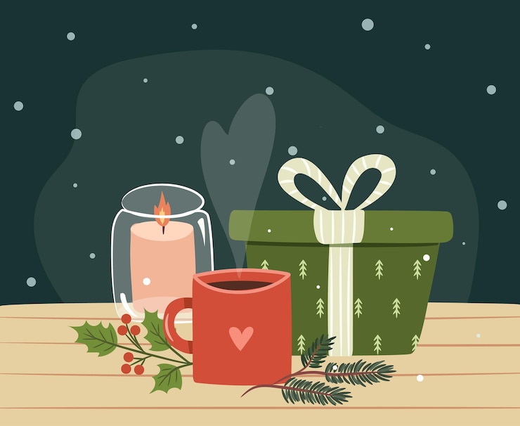 Vektori christmas presents with decorations concept