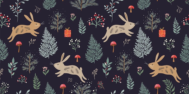 christmas seamless pattern, wallpaper with seasonal winter design, christmas  trendy wrapping paper