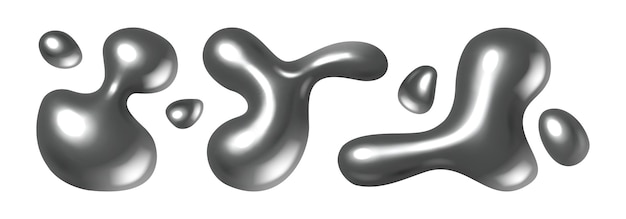 Chrome liquid metal realistic silver spots