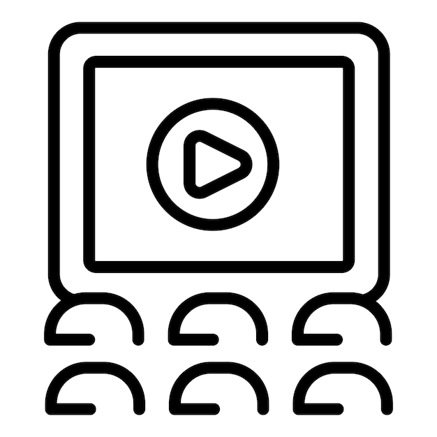 Cinema building icon outline vector Video film Book mobile