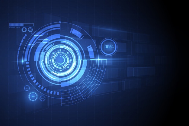 Circle blue abstract technology innovation concept background