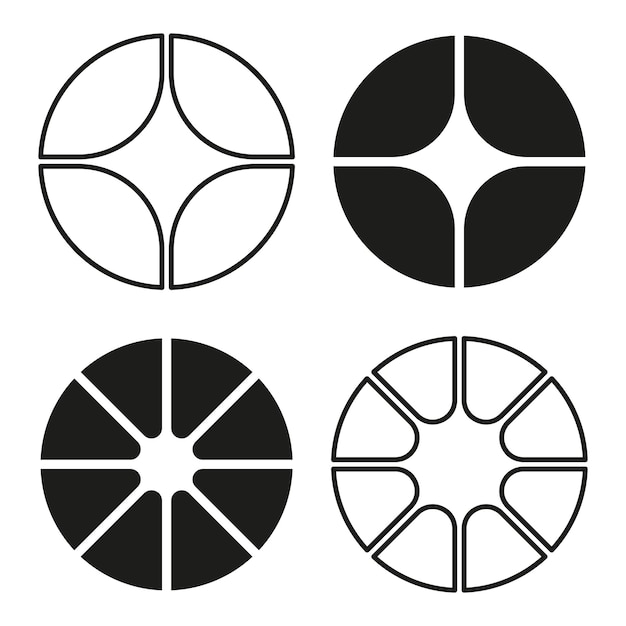 circle icon geometric sector symbol modern radial shape vector illustration
