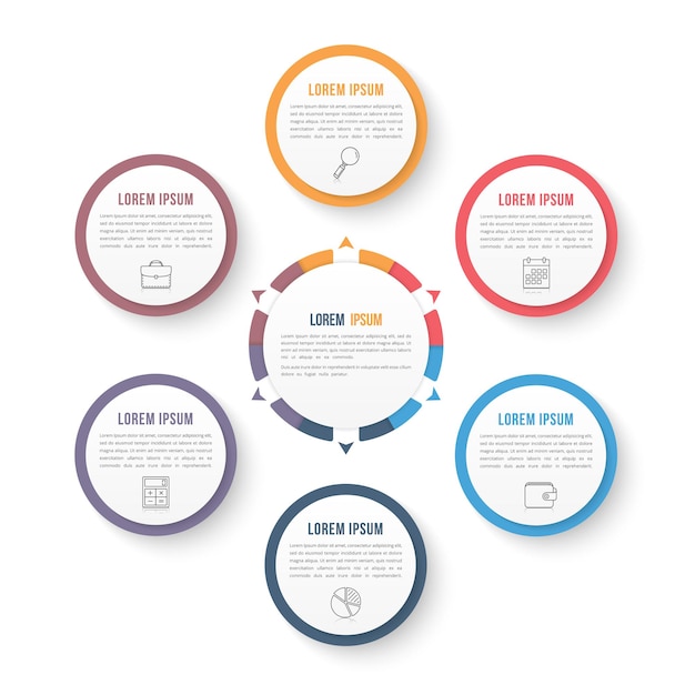 Circle Infographic Template with Six Elements