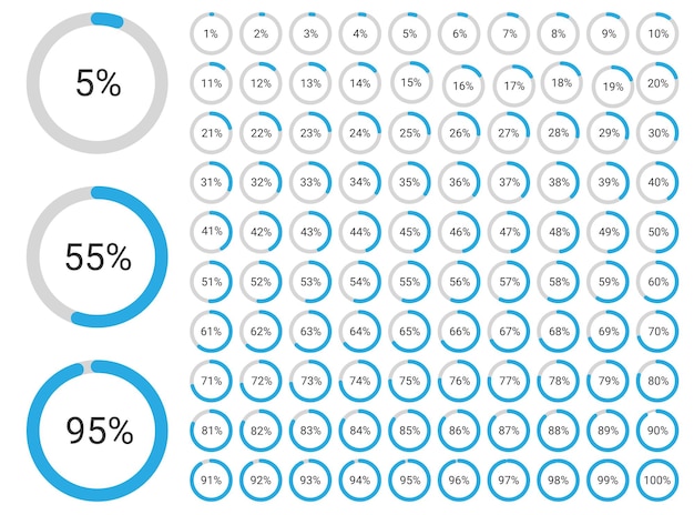 Circle percentage pie chart diagrams infographic