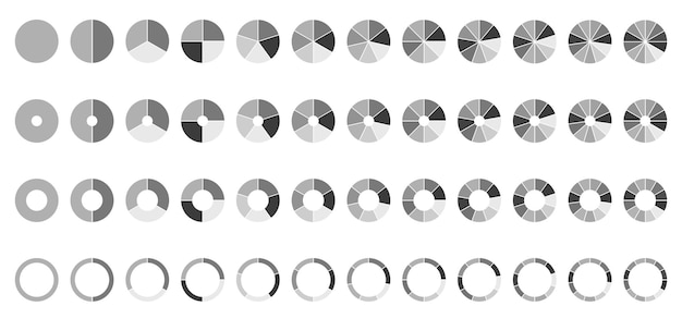 Circle pie charts round diagram  sections or steps