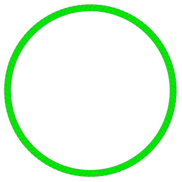 Circle shape, Vector  frame from green rope for your element design