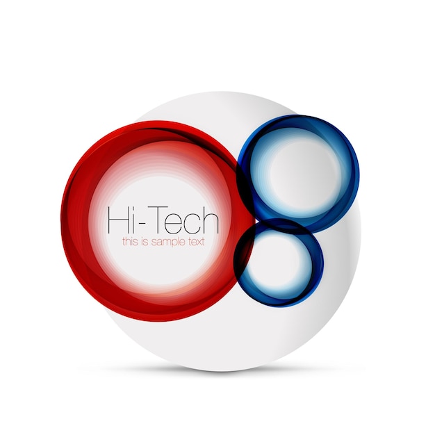 Circle web layout digital techno spheres web banner button or icon with text Glossy swirl color abstract circle design hitech futuristic symbol with color rings and grey metallic element
