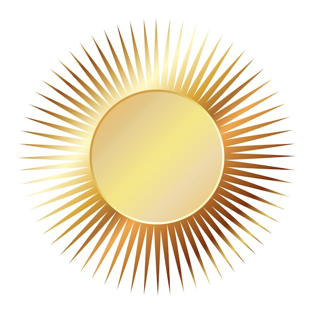 Circle with golden rays unique design