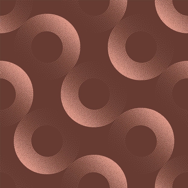 Circles in Cool Sepia Aesthetic Seamless Pattern Vector Abstract Background