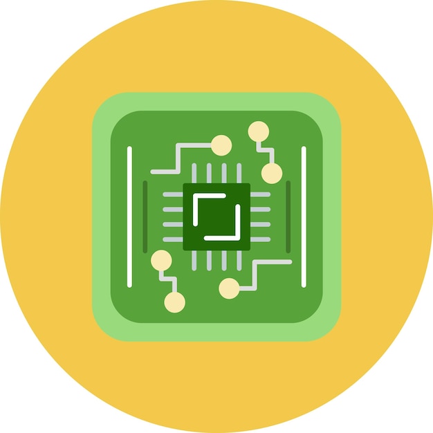 Circuit Board Flat Illustration