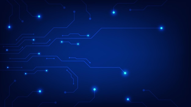 circuit board on electric background with blue lighting