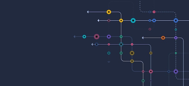 Circuit connect lines and dots Network technology and Connection concept