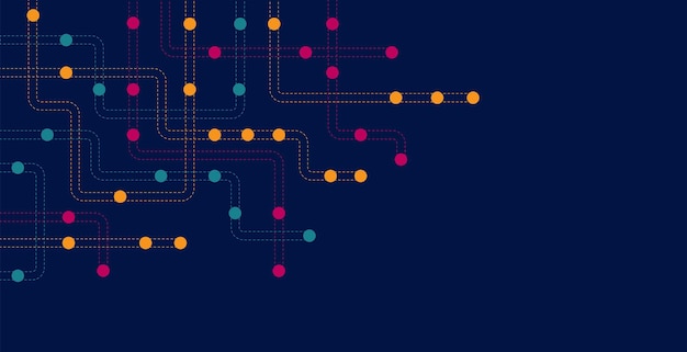 circuit connect lines and dots network technology