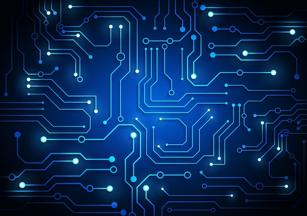 Circuit technology background with hi-tech digital data connection system and computer electronic design