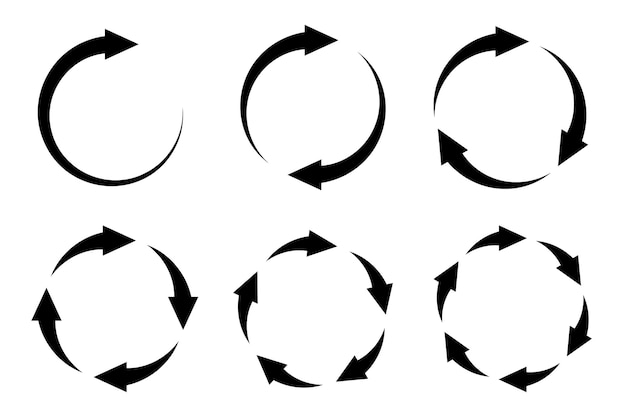 Circular Arrow Rotation Icons Set