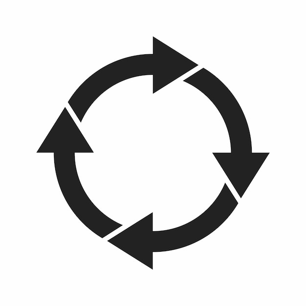 circular arrow symbol vector icon on white background