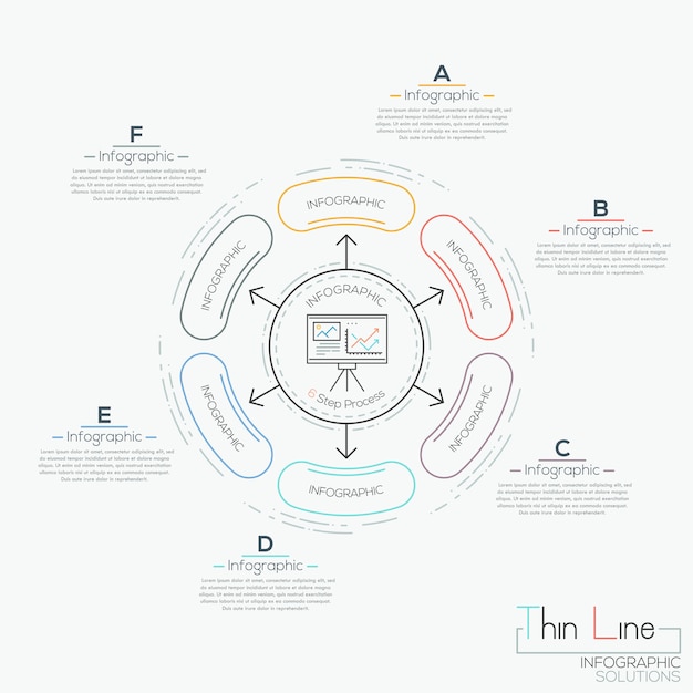 circular chart with 6 elements connected