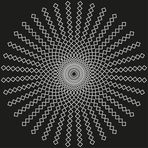 Circular flower shape Petal symmetry pattern Radial geometric figure Vector illusion icon
