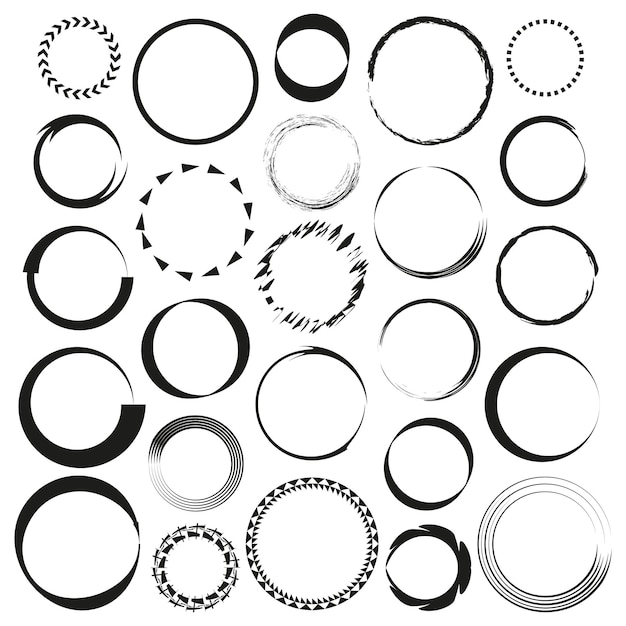 Circular frames Geometric rings Abstract circles Vector illustration