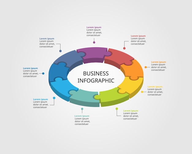 Circular Puzzle Business Infographic