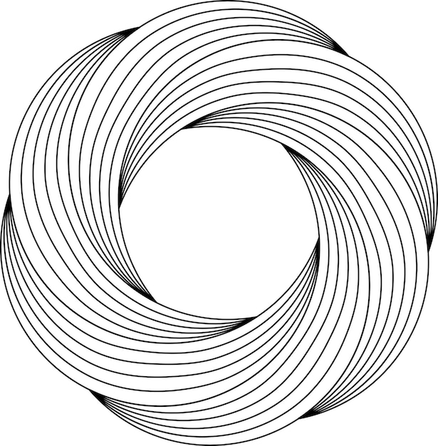 Circular rotation flower pattern swirling finer lines ring template