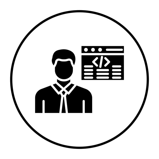 Citizen Developer Male vector icon Can be used for No Code iconset